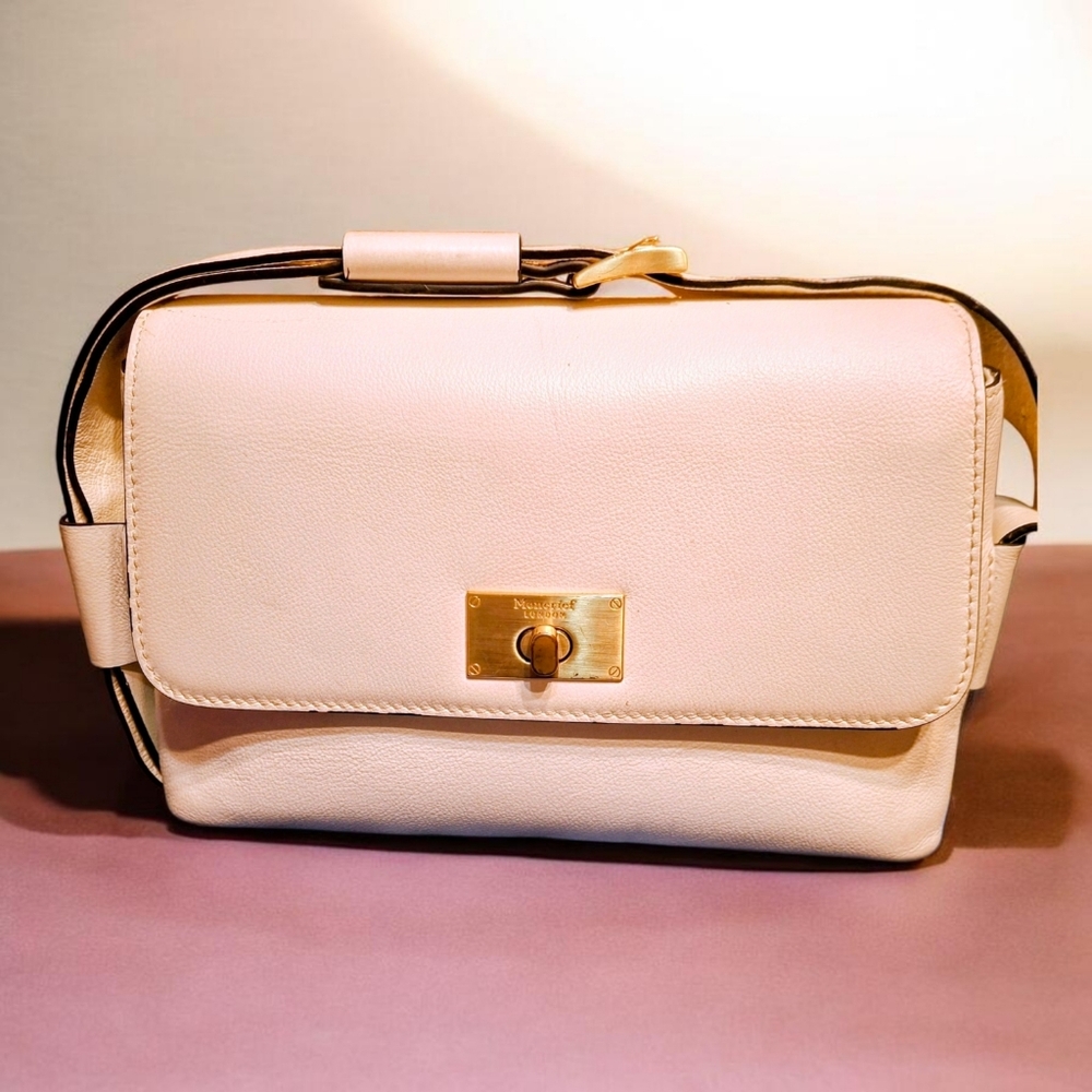 Moncrief Faye White Leather Luxury Shoulder Crossbody Belt Bag